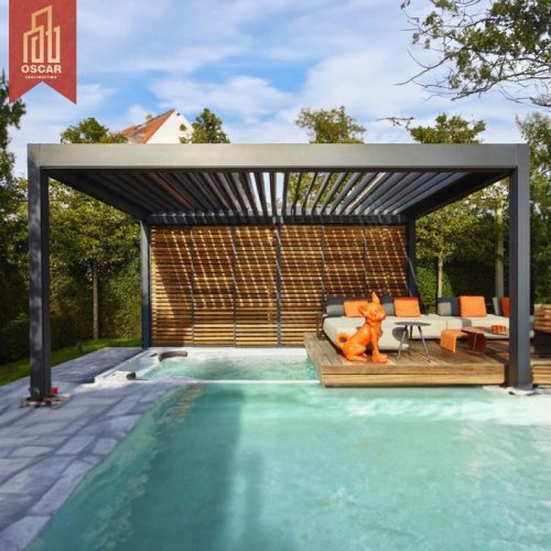 Outdoor Aluminum Gazebo Tent with Space - Saving Design Patio Backyard and Garden Sun - Shading and Shelter Pergola