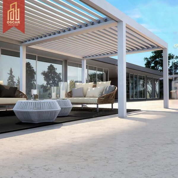 Hot Selling Motorized Waterproof Garden Louver Shelter Pergola Backyard Patio Poolside Pergola