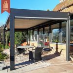 Outdoor Home Deck Patio Aluminum Smart Louvered Pergola Kits with Blade - Outdoor Decor Ideal Garden Backyard Balcony Pergola