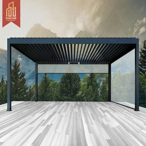 Motorised Waterproof Outdoor Roof Louver Design Patio Garden Ideal Backyard Terrace Courtyard Pergola