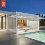 Tic Aluminium Louver Pergola Oem Outdoor with Zip Screen Adjustable Ventilation Weatherproof Shade Patio Garden Poolside Pergola