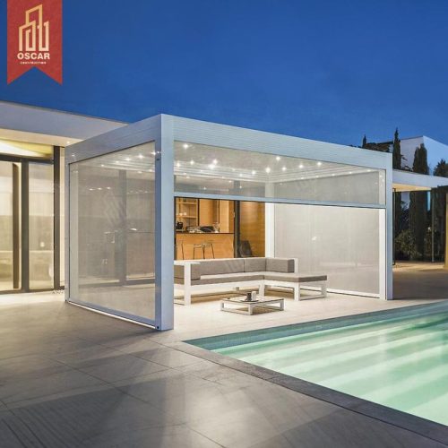 Aluminium Pergola Elegant Waterproof Outdoor Structure with Led Light Garden Patio Backyard Pergola