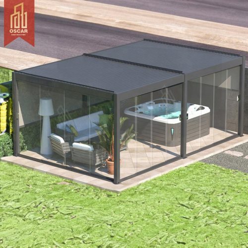 Outdoor Aluminium Waterproof Louver Roof Metal Garden Custom Pergola with Modern Design Ideal Backyard Patio Balcony Pergola