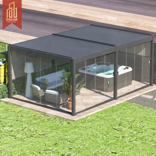 Outdoor Waterproof Customizable Aluminum Alloy Frame Awning Party Design Electric Gazebo Courtyard Garden Backyard Pergola