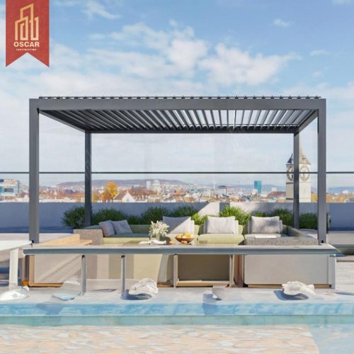 Modern Adjustable Electric Sunshade Covers Villa Garden Backyard Bioclimatic Pergola Pergola