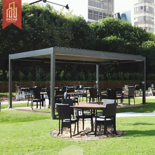 China Motorized Aluminum Profiles Advanced Outdoor Structure Garden Louvre Pergola in Outdoor Backyard Patio Pergola