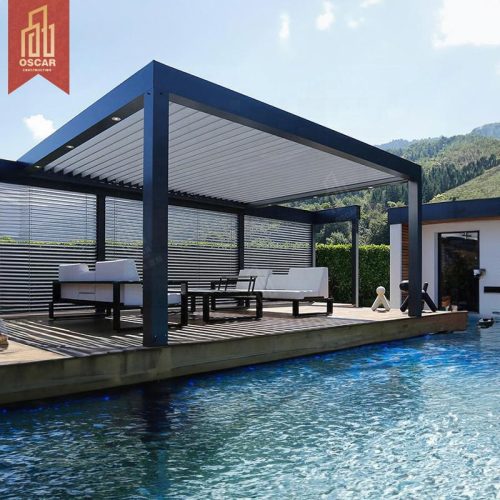 Wholesale Outdoor Aluminium Louvered Pergola with Motorized Retractable Waterproof Roof Garden Patio Backyard Pergola