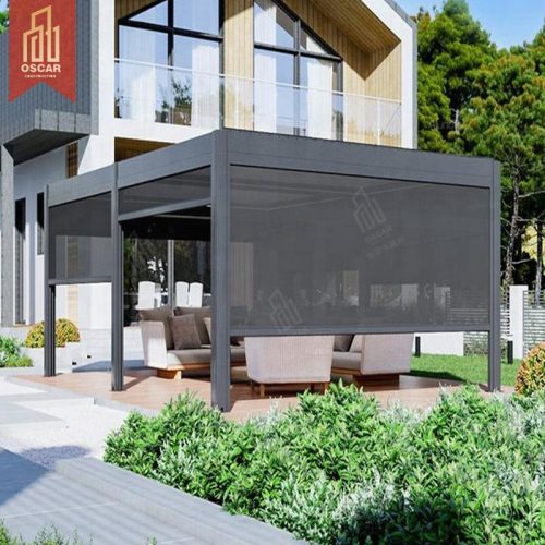 Outdoor Motorized Waterproof Louvered Roof Luxury Aluminum Alloy Pergola Garden Patio Backyard Pergola