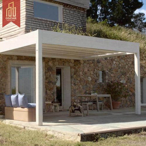 Motorized Adjustable Aluminum Louvre Roof Garden Patio Balcony Outdoor Bioclimatic Solution Pergola