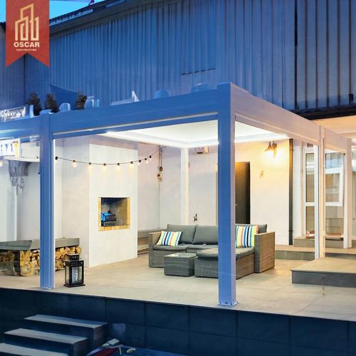 Motorized Adjustable Aluminium Patio Roof Island House Outdoor Dining Garden Relaxing Pergola