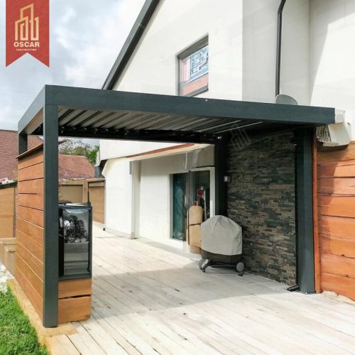 Tom 6X4 Manual Remote - Controlled Aluminium Sun Shade Outdoor Modern Bioclimatic Pergola Ideal Gardens Patios Backyards Pergola