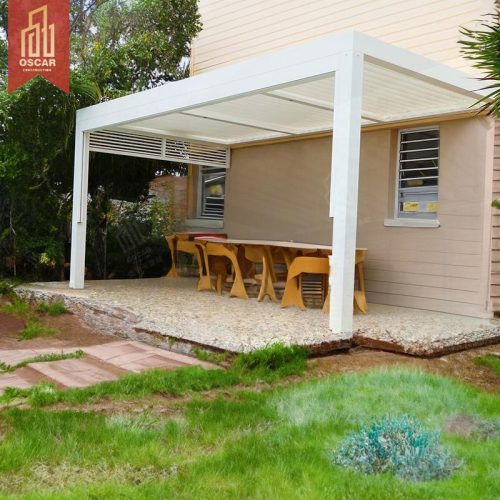Motorized Adjustable Sunblocking Pergola Shade Covers Ideal Backyard Patio Garden European Style Luxury Outdoor Canopy Pergola