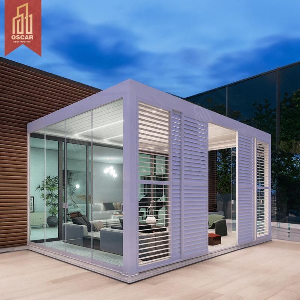 Waterproof Motorized Louvered Outdoor Roofing Bioclimatic Aluminium Structure Garden Patio Terrace Pergola