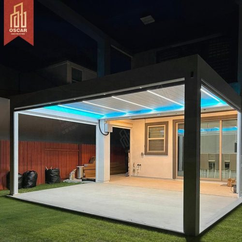 Terproof Motorized Ultraviolet - Proof Custom Aluminium Louver Pavilion Bioclimatic Pergola Gazebo Garden Patio Backyard Pergola