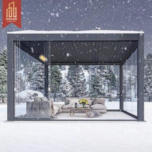 Outdoor Patio Weatherproof Solar Cover Construction Pergola Roof Ideal Garden Backyard and Picnic Pergola