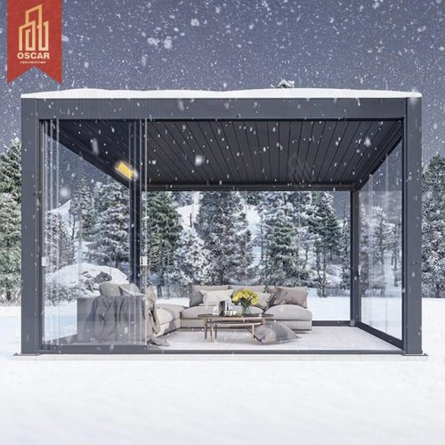Om 6X4 Manual Remote Control Aluminium Sun Shade Outdoor Bioclimatic Garden Modern Pergola Use in Backyard Patio Balcony Pergola