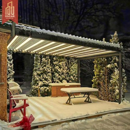 Modern Design Bioclimatic Waterproof Electric Outdoor Aluminum Pergola Garden Patio Balcony with Enhanced Comfort Pergola