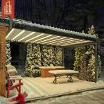 100% 防水電動ルーバーアルミ屋外屋根レジャーガーデンと屋外エリアパーゴラ