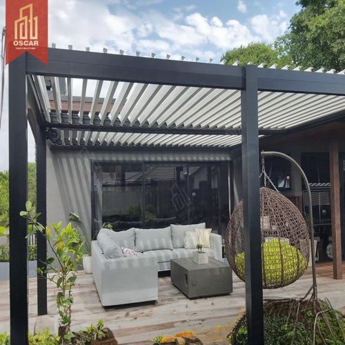 Pérgola Able con ventilación automática, ideal para patios, jardines y piscinas. Pérgola exterior de estilo europeo.