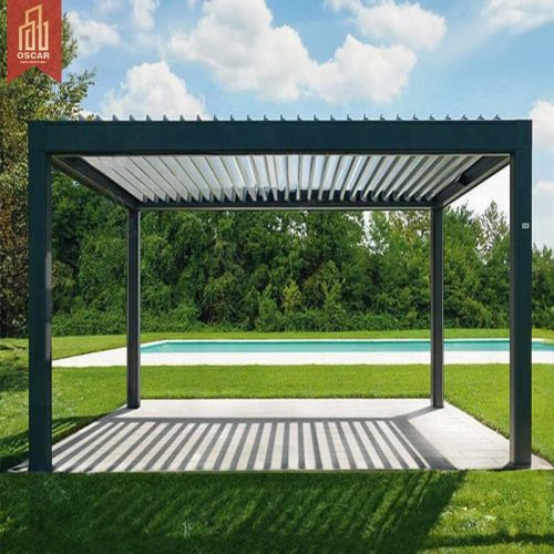 install Open 24'X12' Aluminum Pergolas Modern Louvered Gazebos Garden Patio Backyard Pergola