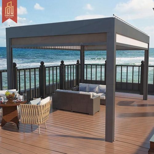 Diy Modern Pergola Motorized Louver Retractable Roof Bioclimatic with Zip Screen Ideal Backyard Patio Garden Pergola