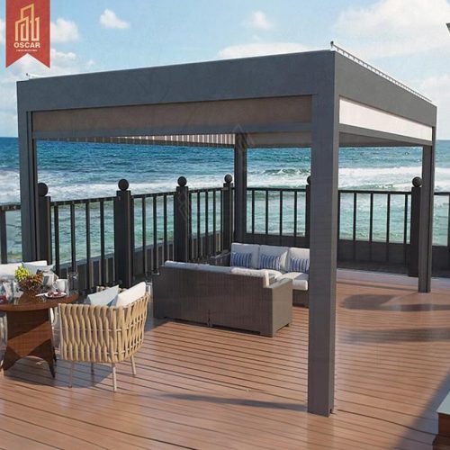 Motorized Aluminum Louvre Roof Bioclimatic Outdoor Shading Garden Patio Balcony innovative Durable Aluminum Pergola Pergola