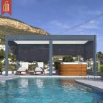 4X3 3X4 Motorized Electric Aluminium Outdoor Sides Roof Pergola Garden Patio Poolside Luxury Elegant Shading Protection Pergola