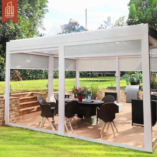 Modern Design Bioclimatic Adjustable Motorised Outdoor Aluminium Shade Garden Patio Terrace Pergola