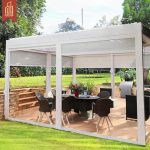 Tanding Waterproof Motorized Ultraviolet Proof Custom Bioclimatic Aluminium Louver Pavilion Gazebo Garden Patio Backyard Pergola