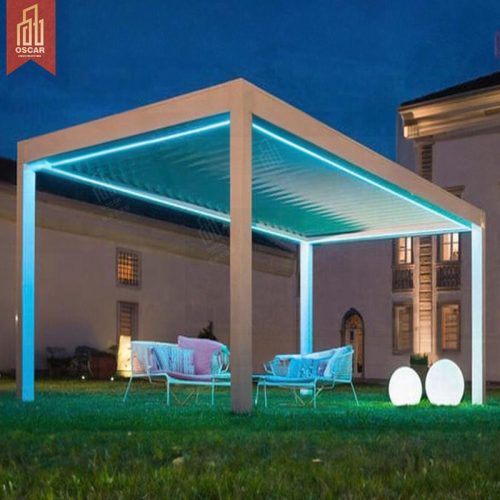 Uv Block Waterproof Bioclimatic Aluminum Open - Air Patio Canopy Courtyard Living Space Outdoor Dinning Pergola
