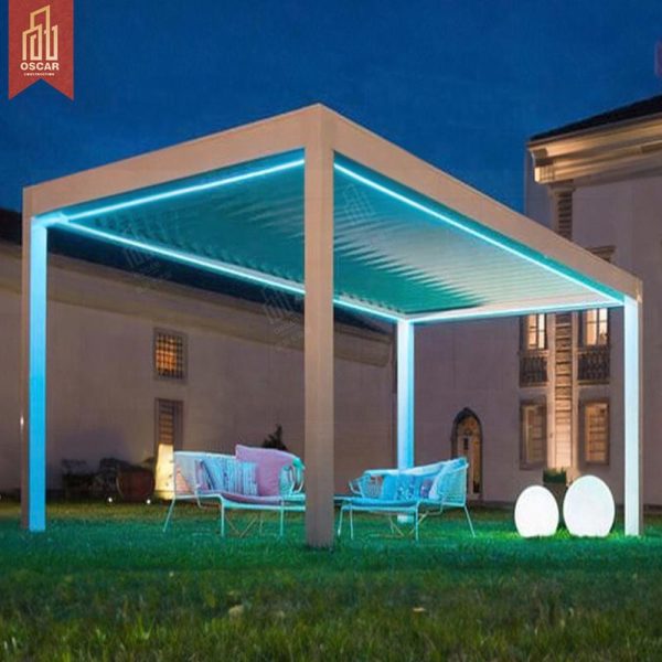 Tanding Waterproof Motorized Aluminum Louver Pergola Ultraviolet – Proof Custom Bioclimatic Design Garden Patio Backyard Pergola
