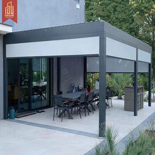 Motorized Aluminium Louvre Roof Bioclimatic Outdoor Shading Garden Patio Terrace Pergola