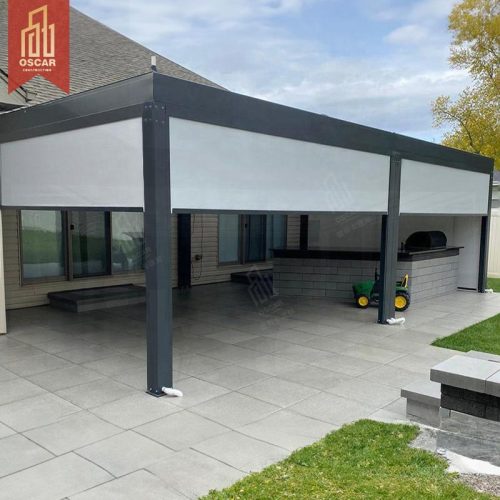 Customized Modern Bioclimatic Waterproof Snow - Resistant Gazebo Pergola Outdoor Patio Garden Kitchen Pergola
