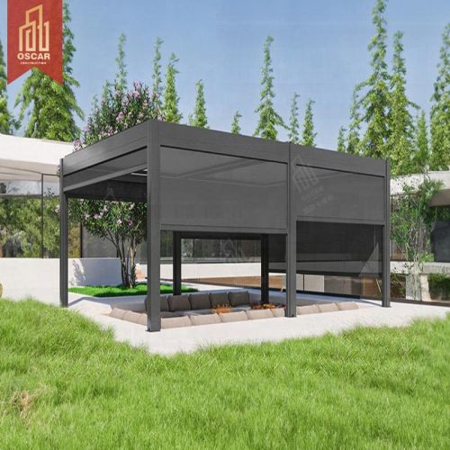 12 X 156 Feet Louvered Waterproof Pergola Patio Cover Garden Backyard Poolside Shading Shelter Pergola