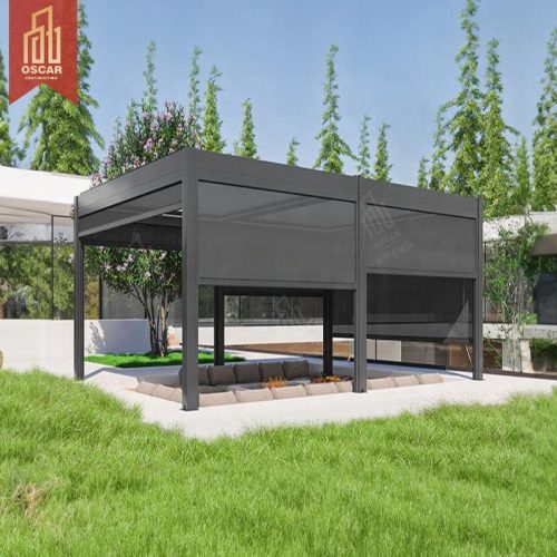 Elegant Waterproof Aluminium Structure Outdoor Spaces with Led Light Garden Patio Balcony Use Pergola