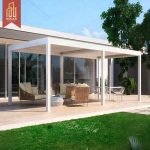 100% Gazebo da esterno in alluminio con persiane motorizzate impermeabili, pergola da giardino per il tempo libero