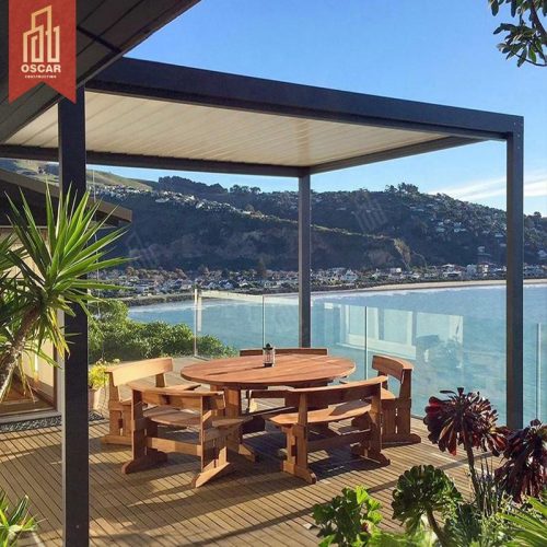 Modern Bioclimatic Waterproof Aluminium Pergola with Motorized System Outdoor Garden Patio Pergola