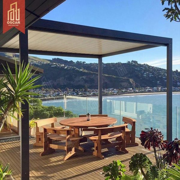 Waterproof Remote – Controlled Aluminium Pergola with Led Light Patio Garden Backyard Bioclimatic Structure Pergola