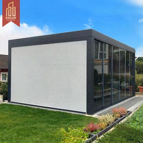 Opening Waterproof Aluminium Louvre Canopy Solar Roof Garden Patio Balcony Pergola Building Pergola