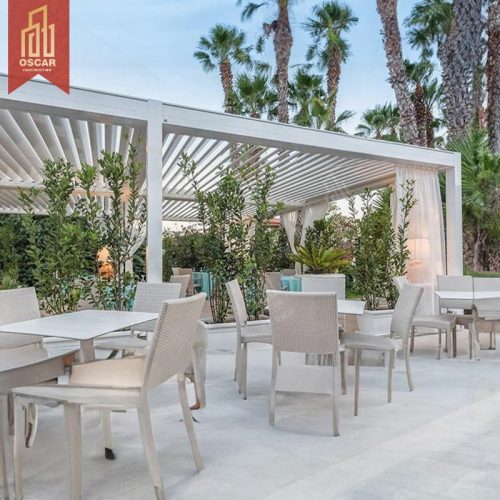 Modern Waterproof Outdoor Bioclimatic Gazebo Aluminum Pergola with Louver Garden Patio Backyard Pergola