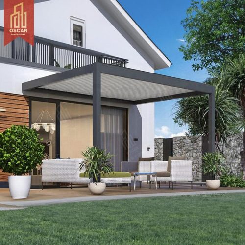 12 X 156 Feet Louvered Waterproof Patio Cover Outdoor Pergola Garden Backyard Deck Shading Shelter Pergola