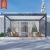 Outdoor Aluminium Pergola with Waterproof Louver Roof and Sliding Glass Doors Garden Patio Backyard Pergola