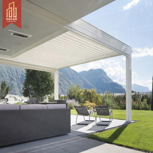 Kit de cubierta de aluminio con lamas para exteriores, ideal para jardines, patios y pérgolas.