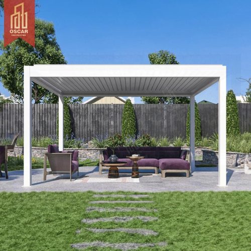 Customized Sustainable Waterproof 8X8 Louvered Pure Aluminum Pergola Patio Balcony Backyard Outdoor Aluminium Structure Pergola