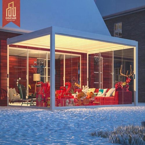 Outdoor Louvered Waterproof Opening Roof Gazebo Decking Roof Cover Garden Patio Poolside Pergola