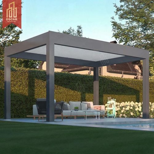 Motorised Waterproof Outdoor Louvered Bioclimatic Aluminum Pergola Patio Garden Terrace Pergola