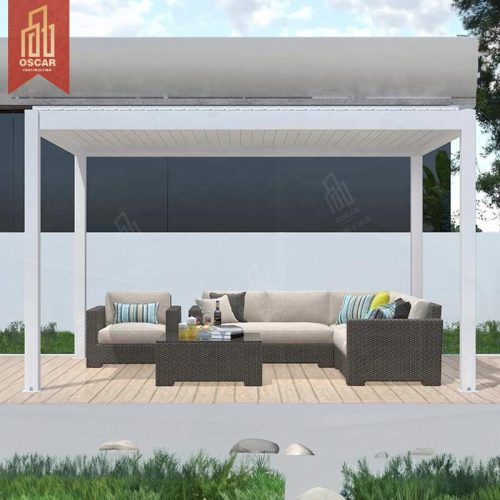 Tenda da sole per garage in alluminio manuale o motorizzata, pergolato per parcheggio esterno, patio e giardino.