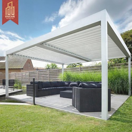 European Style Modular Freestanding Gazebo Cabana with Side Screen Patio Sunshine Garden Pergola