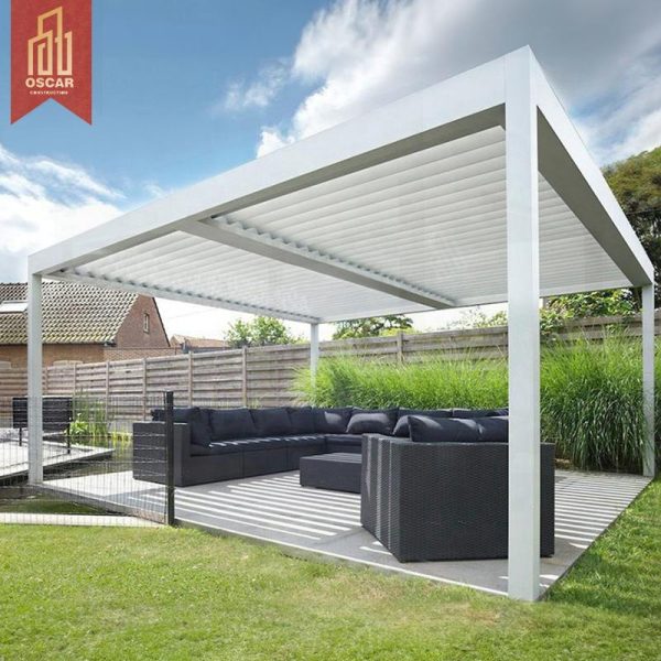 Imatic Waterproof Outdoor Aluminum Louvered Awning Cover with Electric System Patio Garden Balcony Modern Design Pergola Pergola