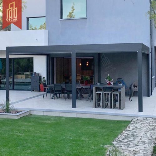 Motorised Waterproof Outdoor Louvered Roof Patio Garden Outdoor Spaces Pergola
